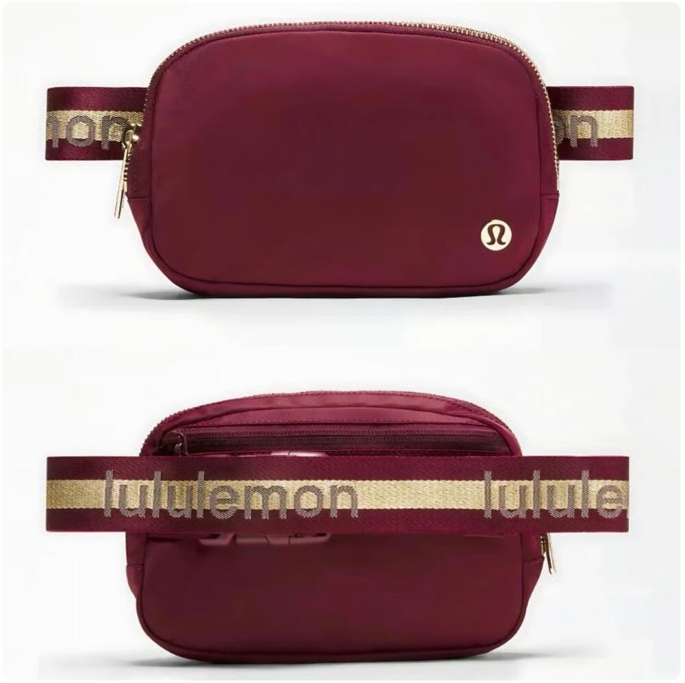 LULULEMON Burgundy Wine Gold Belt Bag SEALED w/Tags